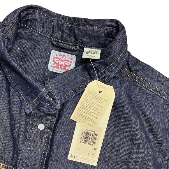 Levis Shirt WMNS XL Payton Western Denim Pearl Snap Rodeo Cowboy Jean Ranch LS - Picture 6 of 11